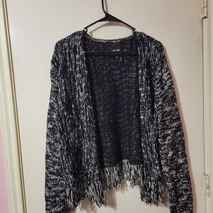 NIC+ZOE Monochrome Fringe Cardigan